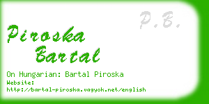 piroska bartal business card